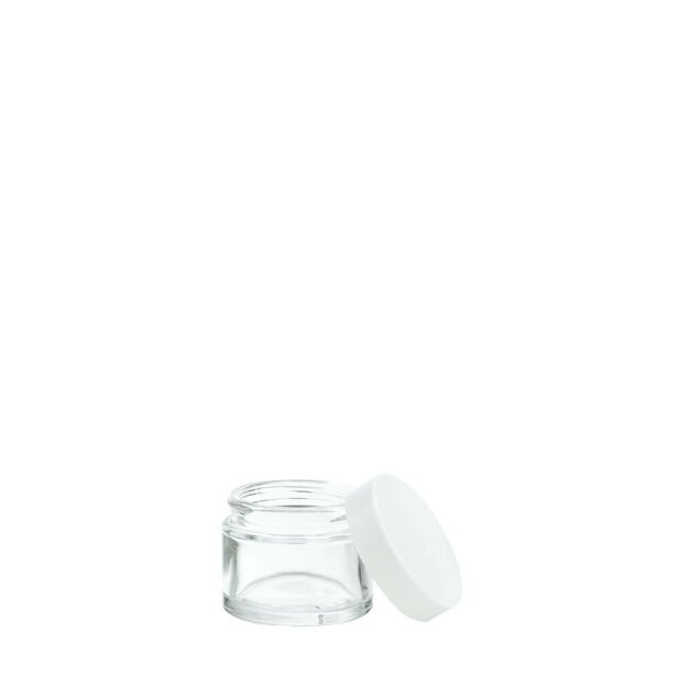 15ml Klarglasdose mit weißem Deckel