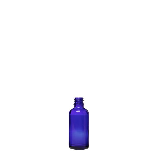 50ml Blauglasflasche, DIN 18, ohne Verschluss,